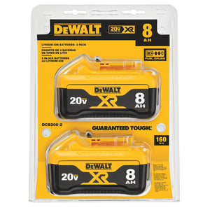 SET OF 2 DEWALT 20V BATTERIES. 8AH