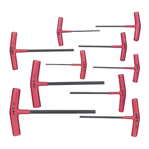 HEX KEY SET. T HANDLE 10 PCS SAE