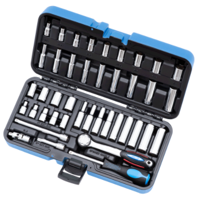 1/4" SOCKET SET 42PCS CHROME SAE/MET.